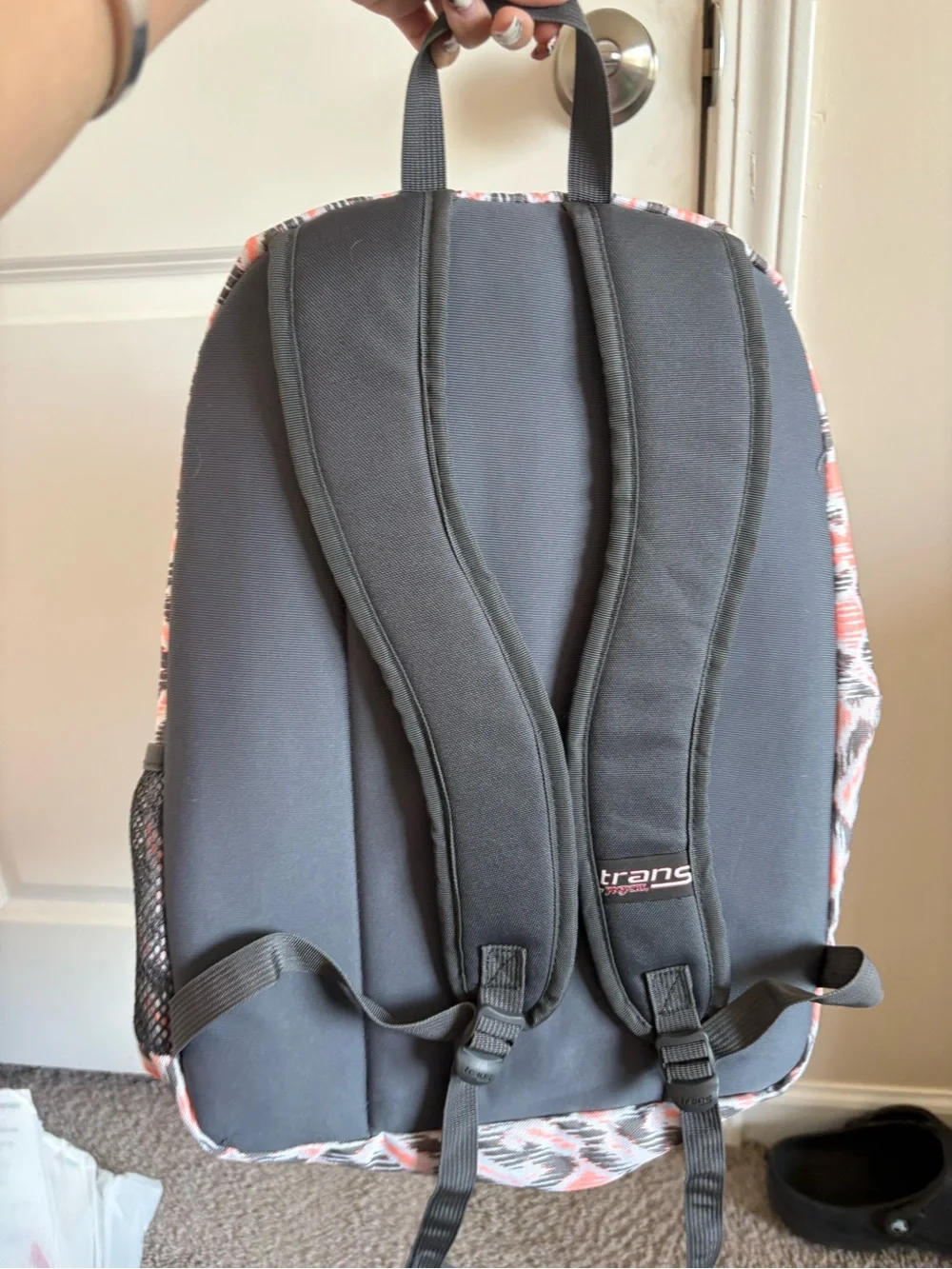 Trans by JanSport Pink & Gray Patterned Backpack